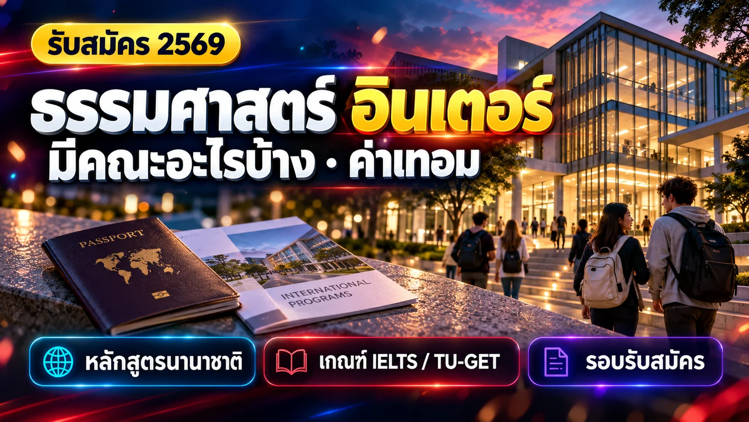 ธรรมศาสตร์ อินเตอร์ มีคณะอะไรบ้าง ค่าเทอม เกณฑ์ภาษา รับสมัคร 2569